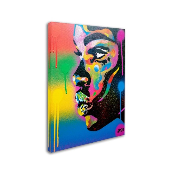 Abstract Graffiti 'Kiss Series 2 Rainbow' Canvas Art,14x19